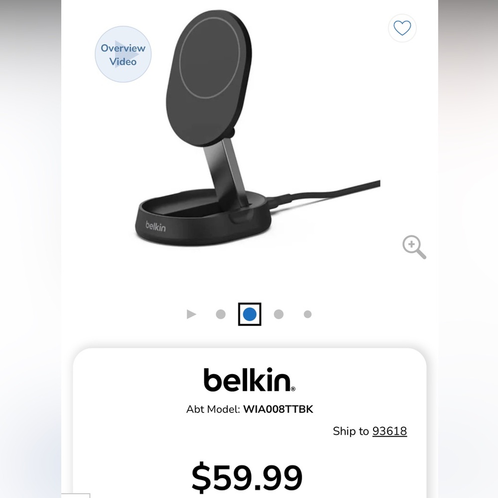 Belkin Black Wireless Charging Stand